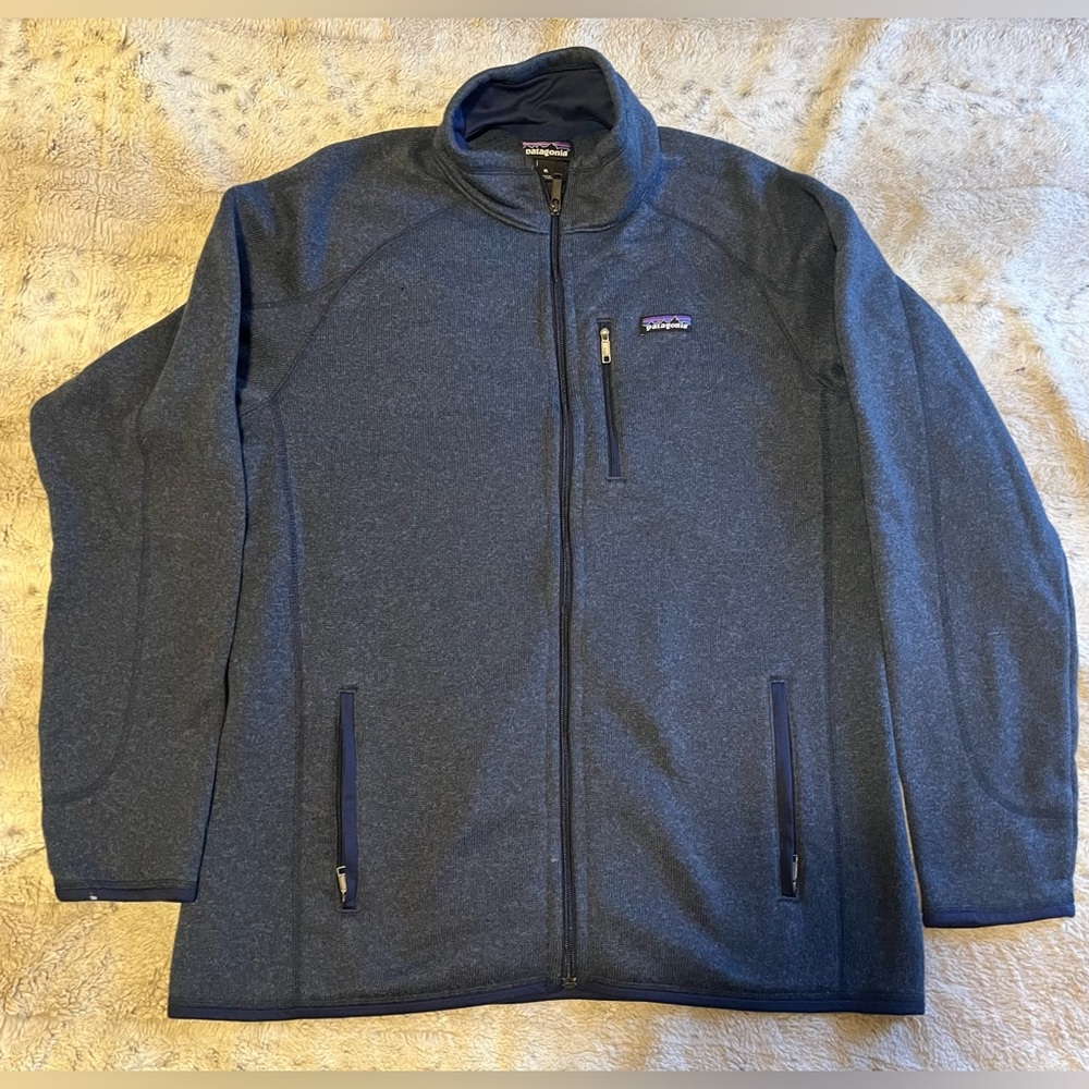 Patagonia men jacket size XL blue zip up